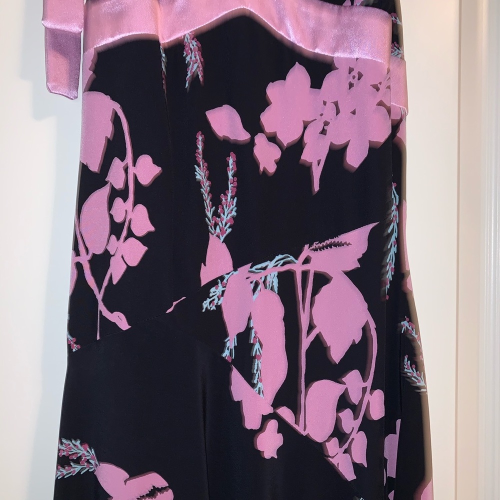 Bebe Asymmetrical Black Floral Dress M - Picture 9 of 14